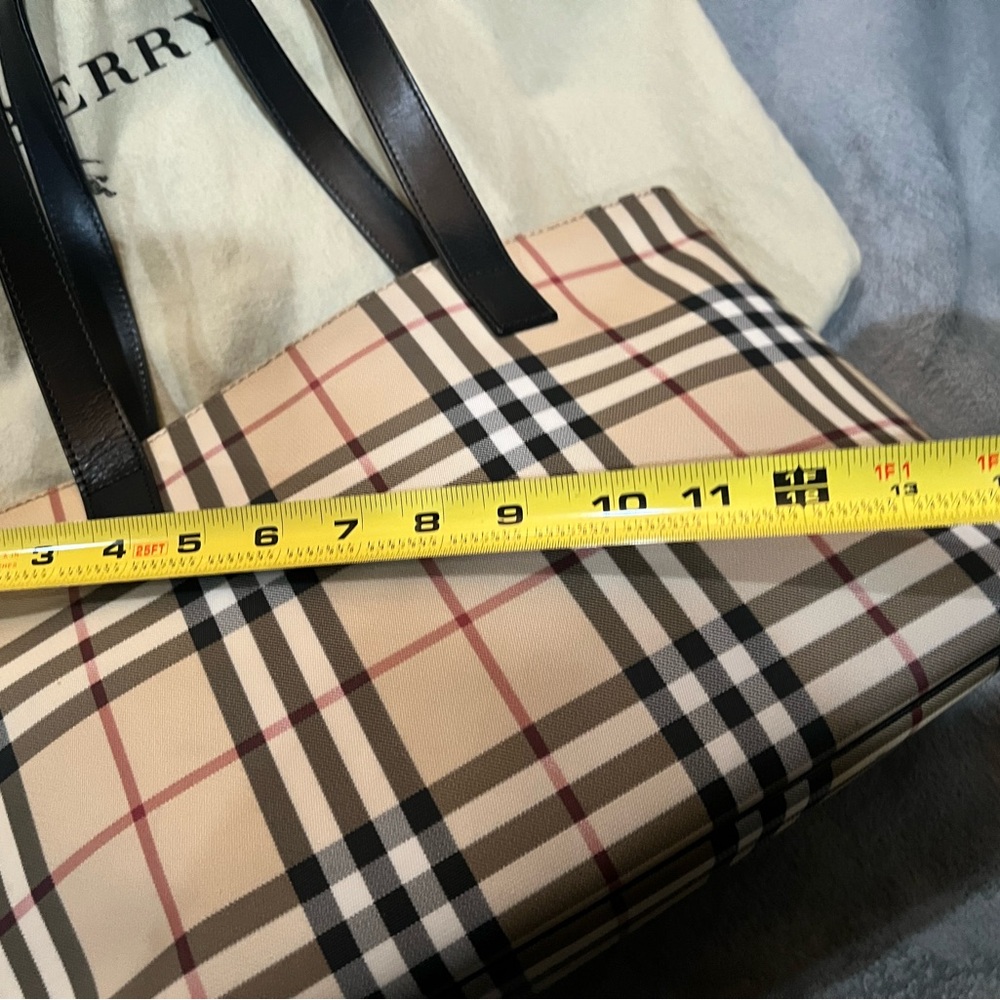 Burberry Tan and Black Plaid Tote - Picture 9 of 10